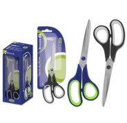Bismark Tijeras de Oficina Acero Inoxidable 21cm - Empuñadura Ergonomica - Muy Ligeras y Resistentes - Colores Surtidos