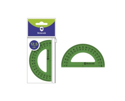 Bismark Transportador de Angulos Acrilico 12.5cm - Alta Calidad - Funda con Cierre - Color Verde