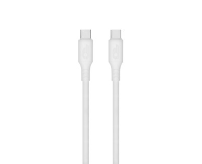 Blackbyte by Pedro Buerbaum Cable USB-C Macho a USB-C Macho de Silicona - Hasta 60W - 2 metros - 480Mbps - Compatible con Carga Rapida - Diametro 3mm - Color Blanco