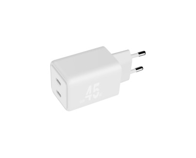 Blackbyte by Pedro Buerbaum Cargador GaN Doble PD de 45W - 2xUSB-C - Carga Rapida PPS - Color Blanco