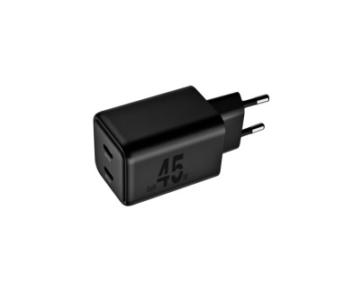 Blackbyte by Pedro Buerbaum Cargador GaN Doble PD de 45W - 2xUSB-C - Carga Rapida PPS - Color Negro