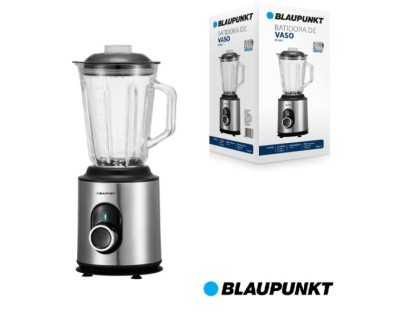 Blaupunkt BP4002 Batidora de Vaso 1000W con Jarra de Cristal 1.5L - 2 Velocidades + Turbo - Cuchillas de Acero Inoxidable - Funcion Pulse - Pies Antideslizantes - Apta para Lavavajillas - Color Negro