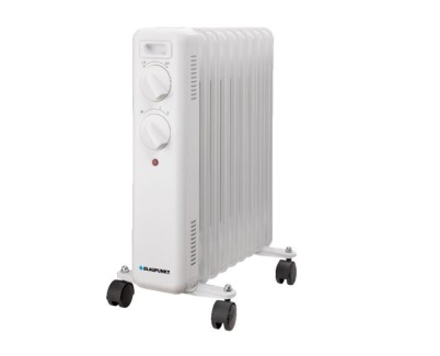 Blaupunkt Radiador de Aceite - Potencia 2000W - Termostato Regulable - Ruedas - Asa de Transporte - Indicador Luminoso - Color Blanco