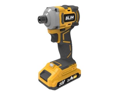 Blim Atornillador de Impacto Serie Slim S/Carbones 20V - Bateria 2Ah - 220Nm - Color Amarillo