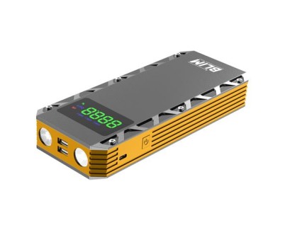Blim BL0433 Arrancador de Baterias 3 en 1 - 20000mAh - Arranque 12V - Powerbank - Linterna - Proteccion Contra Cortocircuitos, Sobrecargas y Descargas - 1000 Ciclos de Vida Util - Color Gris