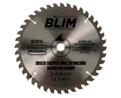 Blim Disco Corte de Madera para Sierra Multifuncion 85mm - 20 Dientes con Recubrimiento en Carburo de Tungsteno