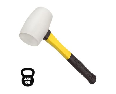 Blim Mazo para Trabajos Delicados - Peso 450 G - Cabeza de Caucho - Mango de Fibra - Color Blanco