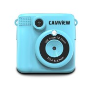 Camview Camara Instantanea Creativa - Impresion Instantanea - Filtros y Marcos - Juegos - Pantalla LED 2.4\" - Soporta Memorias MicroSD hasta 32Gb - Funcion Webcam - Puerto de Carga Tipo C - Bateria 1000Mah - Color Azul