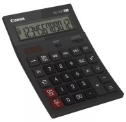 Canon AS-1200 Calculadora de Sobremesa con Pantalla LCD de 12 Digitos - Funciones de Calculo de Recargo (MU), Inversion (RV), Gran Total (GT) - Alimentacion Solar y Pilas - Color Negro