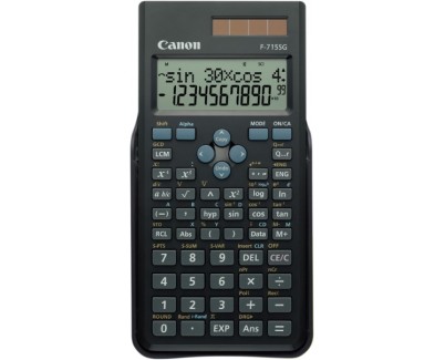 Canon F-715SG Calculadora Cientifica con Pantalla LCD 2 Lineas 16 Digitos - Calculo Interno de hasta 16 Digitos - 250 Funciones y Caracteristicas - Carcasa de Proteccion - Alimentacion Solar y Pilas - Color Negro