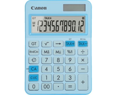 Canon LS-125KB Calculadora de Sobremesa con Pantalla LCD de 12 Digitos - Raiz Cuadrada, Calculo de Constantes, Gran Total, Cambio de Signo etc... - Alimentacion Solar y Pilas - Color Azul
