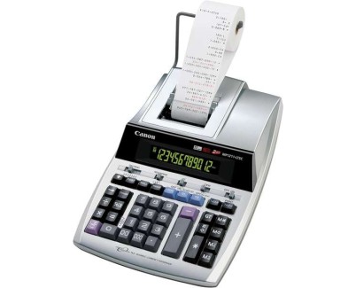 Canon MP1211-LTCS Calculadora de Impresion 12 Digitos - Impresion en Negro y Rojo - Pantalla LCD de 1 Linea - Diseño de Teclado Espacioso