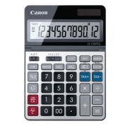 Canon TS-1200TSC Calculadora de Sobremesa con Pantalla LCD Ajustable de 12 Digitos - Realiza Calculos de Costos, Precios de Venta y Margenes de Ganancia - Alimentacion Solar y Pilas - Color Negro/Plata