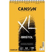 Canson Bloc XL Bristol Extraliso A4 de 50 Hojas 180gr - Acabado Satinado - Muy Resistente - Color Blanco