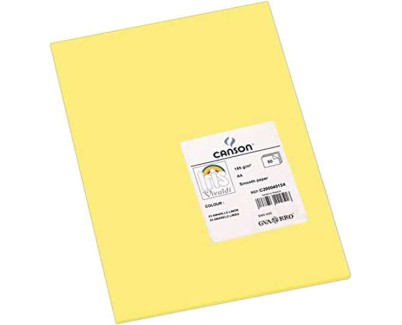 Canson Guarro Pack de 50 Cartulinas Iris A4 de 185g - 21x29.7cm - Color Amarillo Limon