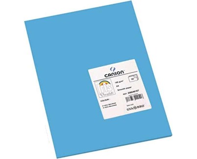Canson Guarro Pack de 50 Cartulinas Iris A4 de 185g - 21x29.7cm - Color Azul Maldivas