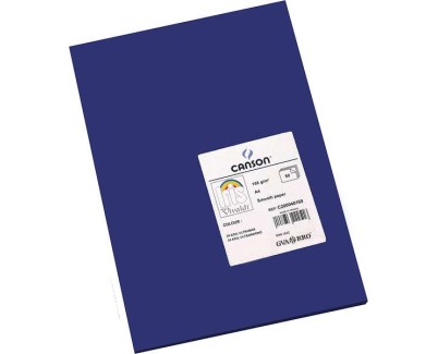Canson Guarro Pack de 50 Cartulinas Iris A4 de 185g - 21x29.7cm - Color Azul Ultramar