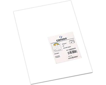 Canson Guarro Pack de 50 Cartulinas Iris A4 de 185g - 21x29.7cm - Color Blanco