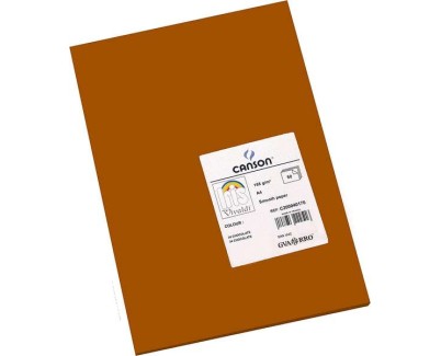 Canson Guarro Pack de 50 Cartulinas Iris A4 de 185g - 21x29.7cm - Color Chocolate