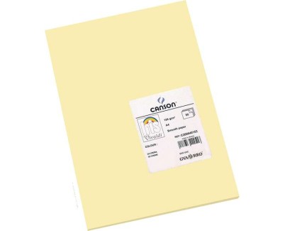 Canson Guarro Pack de 50 Cartulinas Iris A4 de 185g - 21x29.7cm - Color Crema