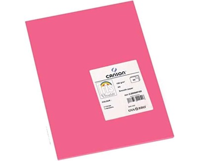 Canson Guarro Pack de 50 Cartulinas Iris A4 de 185g - 21x29.7cm - Color Fucsia