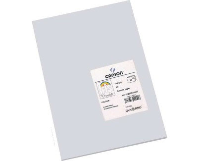 Canson Guarro Pack de 50 Cartulinas Iris A4 de 185g - 21x29.7cm - Color Gris Perla