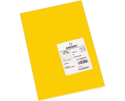Canson Guarro Pack de 50 Cartulinas Iris A4 de 185g - 21x29.7cm - Color Gualda
