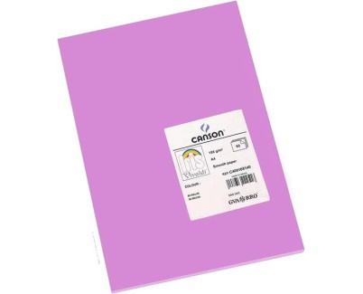 Canson Guarro Pack de 50 Cartulinas Iris A4 de 185g - 21x29.7cm - Color Malva