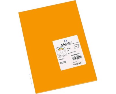 Canson Guarro Pack de 50 Cartulinas Iris A4 de 185g - 21x29.7cm - Color Mandarina
