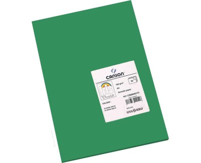 Canson Guarro Pack de 50 Cartulinas Iris A4 de 185g - 21x29.7cm - Color Verde Abeto