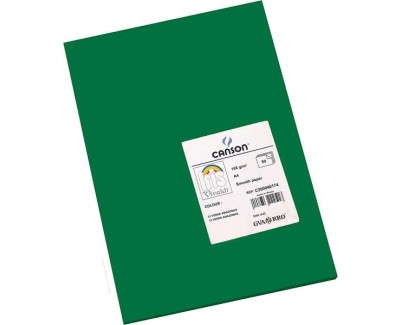 Canson Guarro Pack de 50 Cartulinas Iris A4 de 185g - 21x29.7cm - Color Verde Amazonas