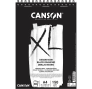 Canson XL Black Bloc de 40 Hojas A4 150g - Grano Fino - Espiral Microperforado - Color Negro
