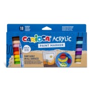 Carioca Acrylic Pack de 18 Marcadores de Pintura Acrilica - Punta Pincel - Tinta a Base de Agua - Alta Cobertura - Colores Surtidos Carioca Acrylic Pack de 18 Marcadores de Pintura Acrilica - Punta Pincel - Tinta a Base de Agua - Alta Cobertura - Colores Surtidos