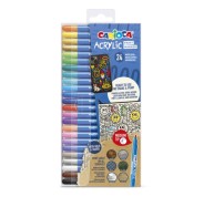 Carioca Acrylic Pack de 24 Marcadores de Pintura Acrilica - Punta Media - Tinta a Base de Agua - Alta Cobertura - Colores Surtidos