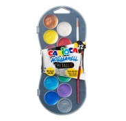Carioca Acuarell Metallic Pack de 12 Acuarelas en Pastillas de Ø 30mm - Brillantes - Facilmente Mezclables - Colores Metallic Surtidos