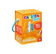 Carioca Baby Caja Rigida con 24 Rotuladores - Punta Redonda y Bloqueada para la Maxima Seguridad - Superlavables - Dermatologicamente Testados - Colores Surtidos
