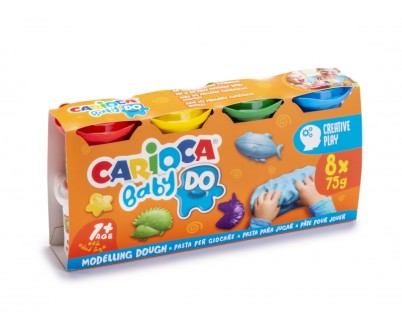 Carioca Baby Do Pack de 8 Pastas de Modelar - Super Ligera - Elastica - Maleable - Ideal para Primeras Experiencias Tactiles - Se Seca al Aire - Color Varios