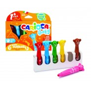 Carioca Baby Teddy Pack de 6 Rotuladores - Super Seguros - Forma Ergonomica - Tinta Superlavable - Dermatologicamente Testado - Color Varios
