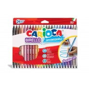 Carioca Birello Pack de 24 Rotuladores - Doble Punta Fina y Media - Tinta Superlavable No Toxica - Lavable de la Piel y Tejidos con Agua y sin Jabon - Color Varios