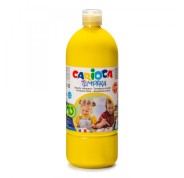 Carioca Botella de Tempera - 1000ml - Colores Superlavables - Faciles de Mezclar - Aplicable en Materiales Porosos - Alta Opacidad - Color Amarillo