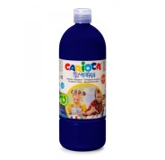 Carioca Botella de Tempera 1000ml - Colores Superlavables - Faciles de Mezclar - Aplicable en Materiales Porosos - Alta Opacidad - Color Azul