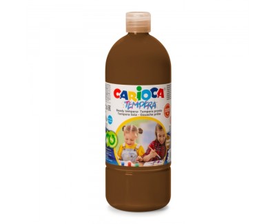 Carioca Botella de Tempera 1000ml - Colores Superlavables - Faciles de Mezclar - Aplicable en Materiales Porosos - Alta Opacidad - Color Marrón