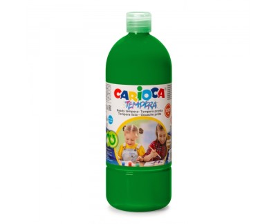 Carioca Botella de Tempera - 1000ml - Colores Superlavables - Faciles de Mezclar - Aplicable en Materiales Porosos - Alta Opacidad - Color Verde