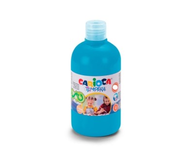 Carioca Botella de Tempera 250ml - Colores Superlavables - Faciles de Mezclar - Aplicable en Materiales Porosos - Alta Opacidad - Color Azul Cyan