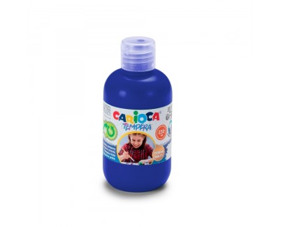 Carioca Botella de Tempera - 250ml - Colores Superlavables - Faciles de Mezclar - Aplicable en Materiales Porosos - Alta Opacidad - Color Azul
