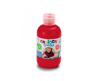 Carioca Botella de Tempera 250ml - Colores Superlavables - Faciles de Mezclar - Aplicable en Materiales Porosos - Alta Opacidad - Color Rojo