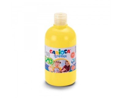 Carioca Botella de Tempera 500ml - Colores Superlavables - Faciles de Mezclar - Aplicable en Materiales Porosos - Alta Opacidad - Color Amarillo