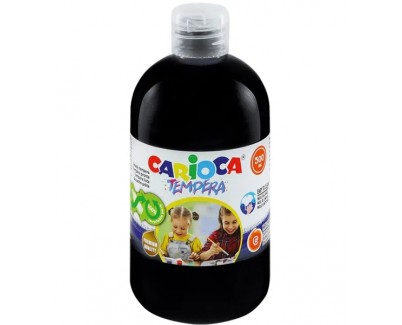Carioca Botella de Tempera 500ml - Colores Superlavables - Faciles de Mezclar - Aplicable en Materiales Porosos - Alta Opacidad - Color Negro