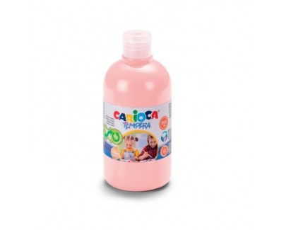 Carioca Botella de Tempera 500ml - Colores Superlavables - Faciles de Mezclar - Aplicable en Materiales Porosos - Alta Opacidad - Color Rosa Claro