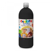 Carioca Botella Tempera 1000ml - Colores Superlavables - Faciles de Mezclar - Aplicable en Materiales Porosos - Alta Opacidad - Color Negro